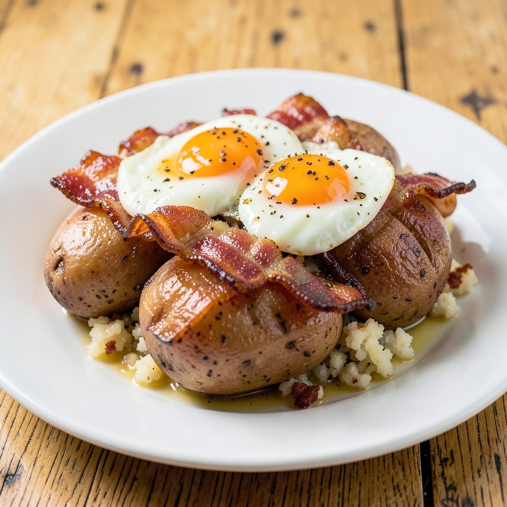 Bacon Egg Potato Recipe: Crispy Hash Browns With Runny Yolk Rivers