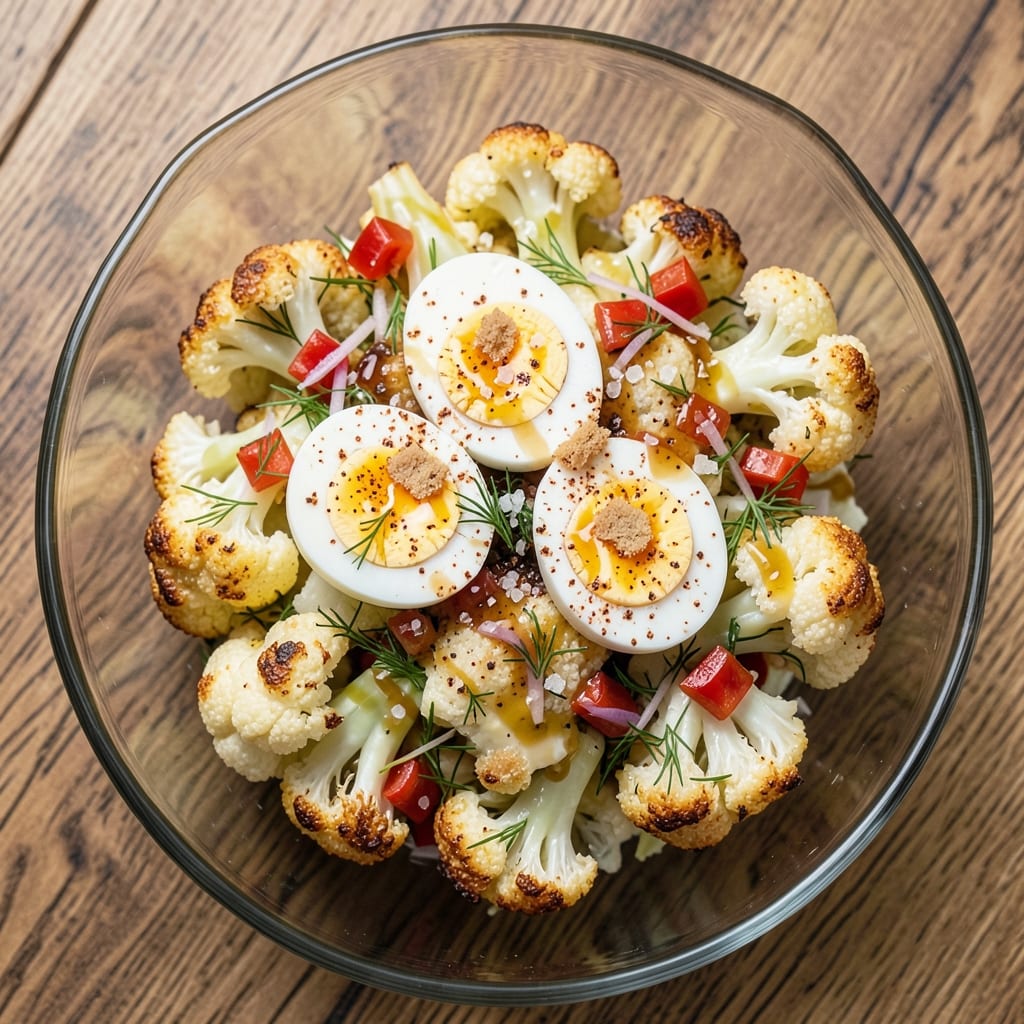Deviled Egg Cauliflower Salad Recipe: Crunchy Bites with Creamy Yolk Streaks