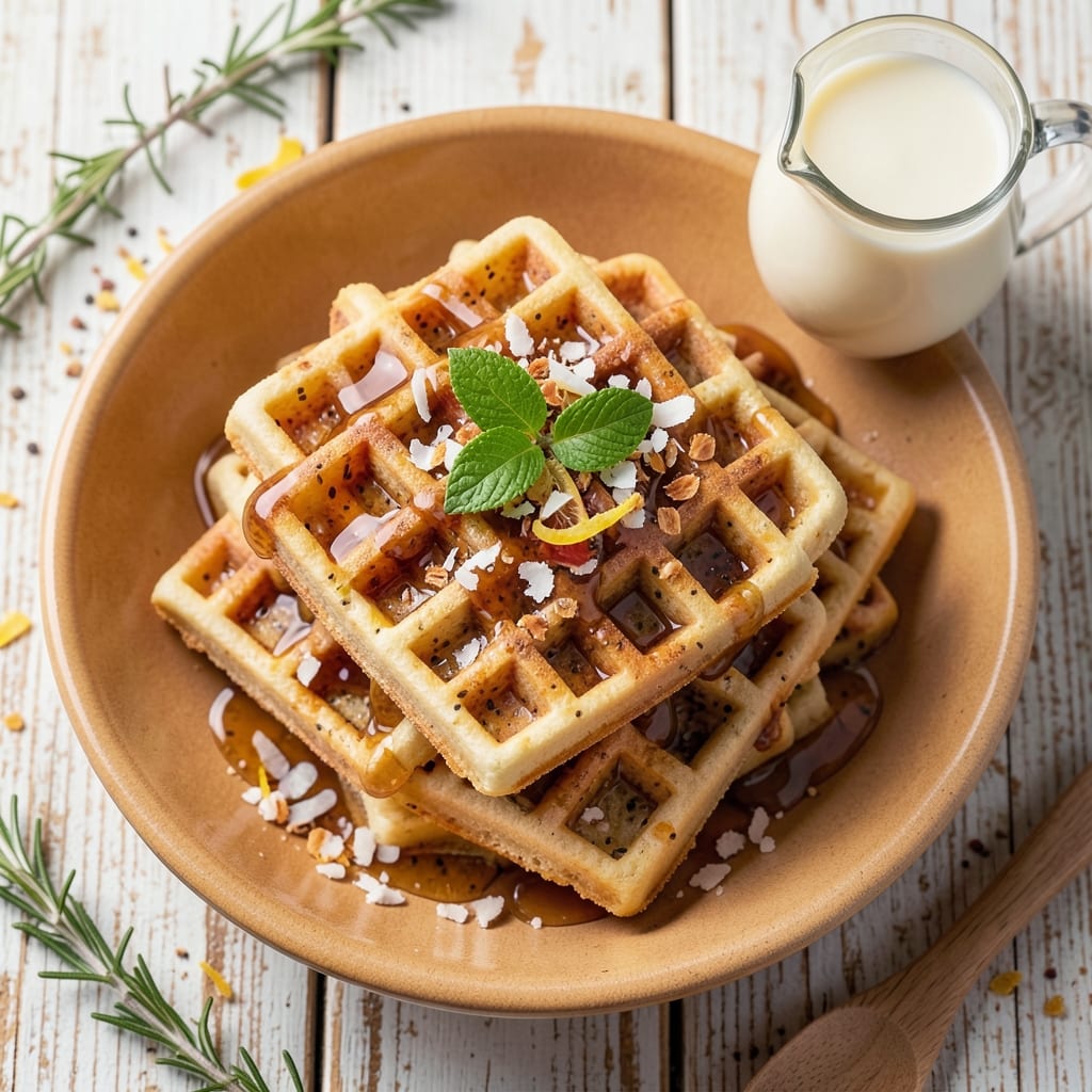 Dairy And Egg Free Waffle Recipe: Crispy Grid Iron Texture With Nutty Flavor