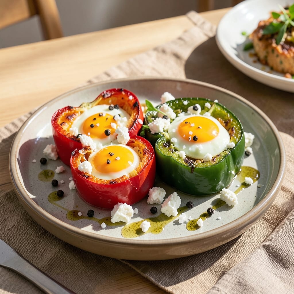 Baked Egg in Bell Pepper Recipe: Crispy Peppers Cradling Runny Yolk Magic