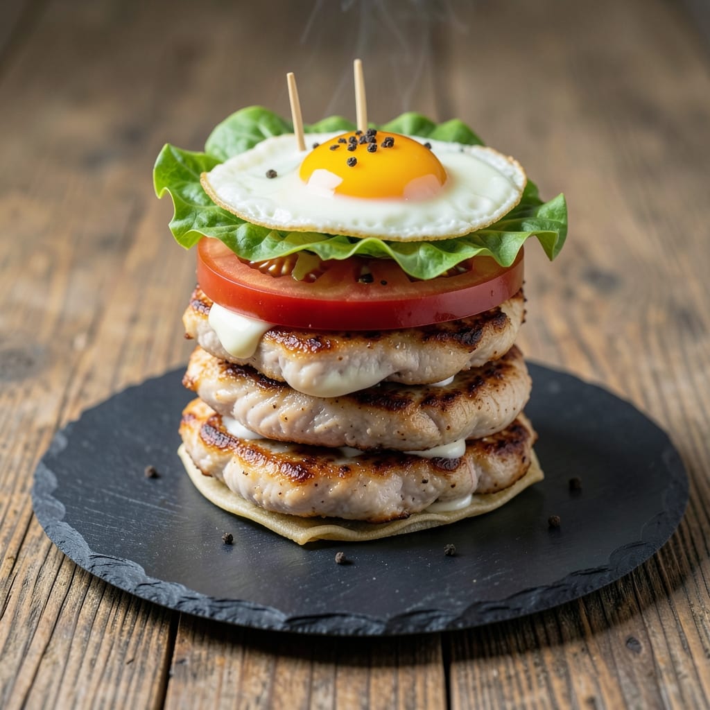 Chicken and Egg Club Sandwich Recipe: Crispy Wonton Layers and Creamy Yolk Rivers