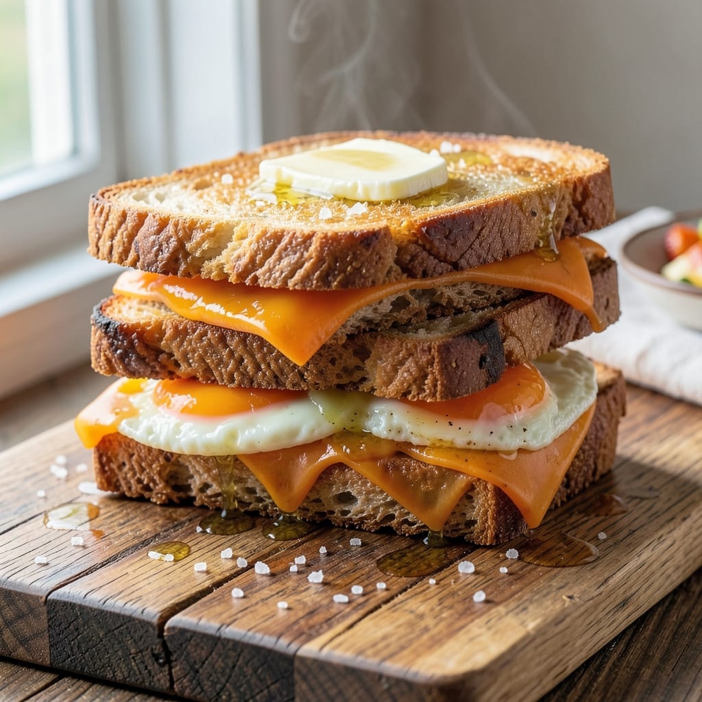 Bread Egg Cheese Sandwich Recipe: Crispy Toasted Layers With Runny Yolk Magic