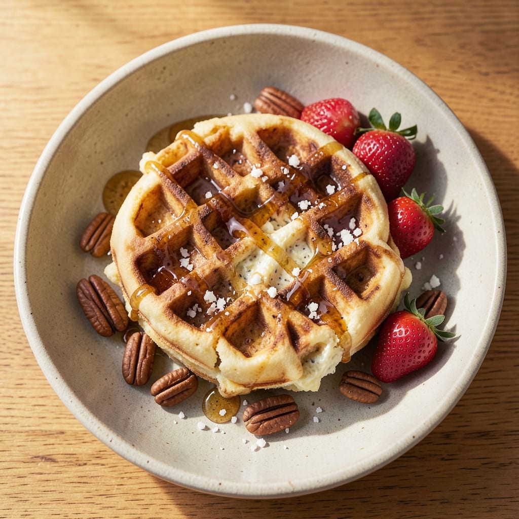 Cottage Cheese Egg Waffle Recipe: Fluffy Crisp Edges, Silky Yolk Streaks