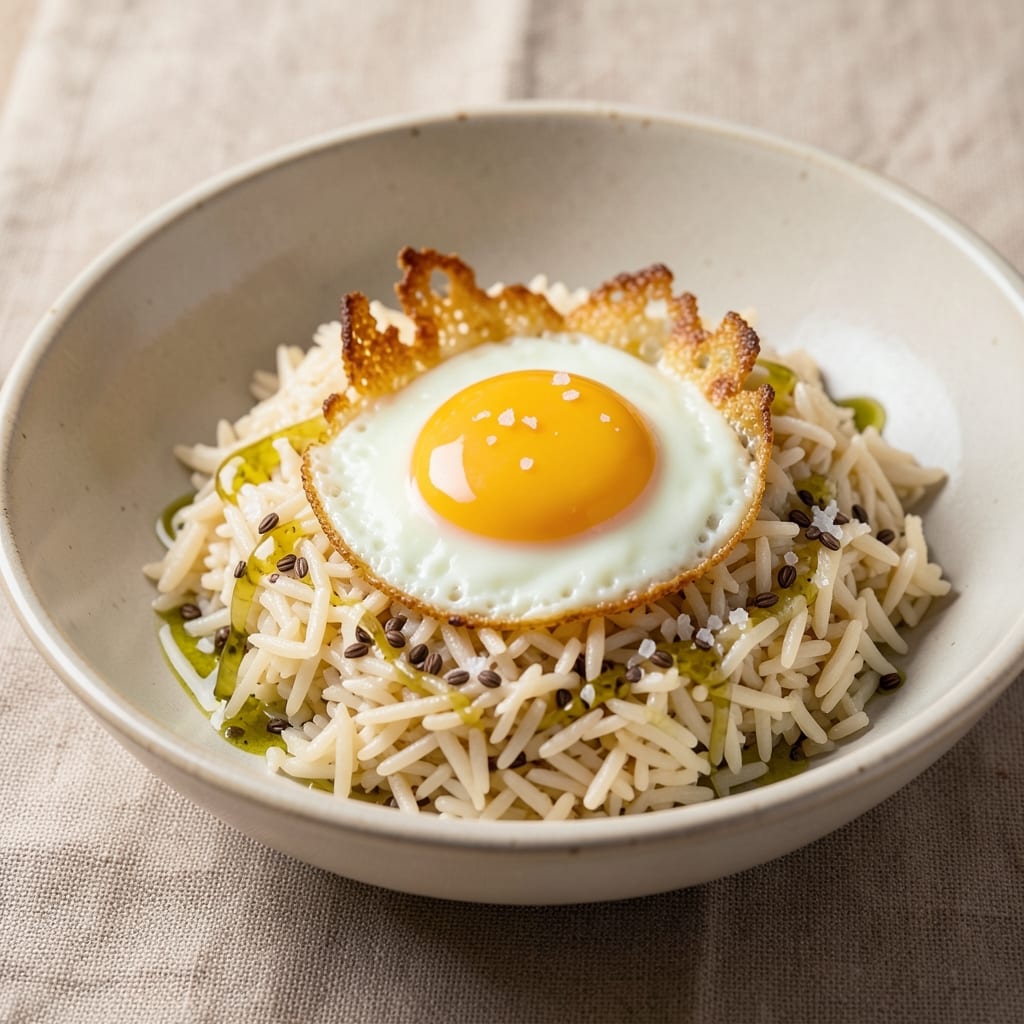 Basmati Rice and Eggs Recipe: Fragrant Grains With Silky Poached Eggs