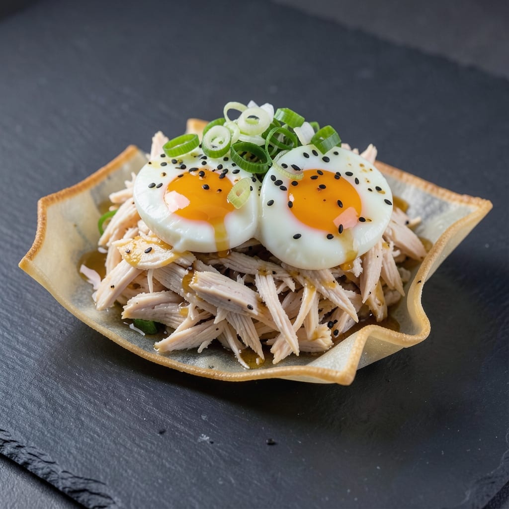 Double Egg Chicken Roll Recipe: Crispy Wonton Cups with Silky Yolk Streaks