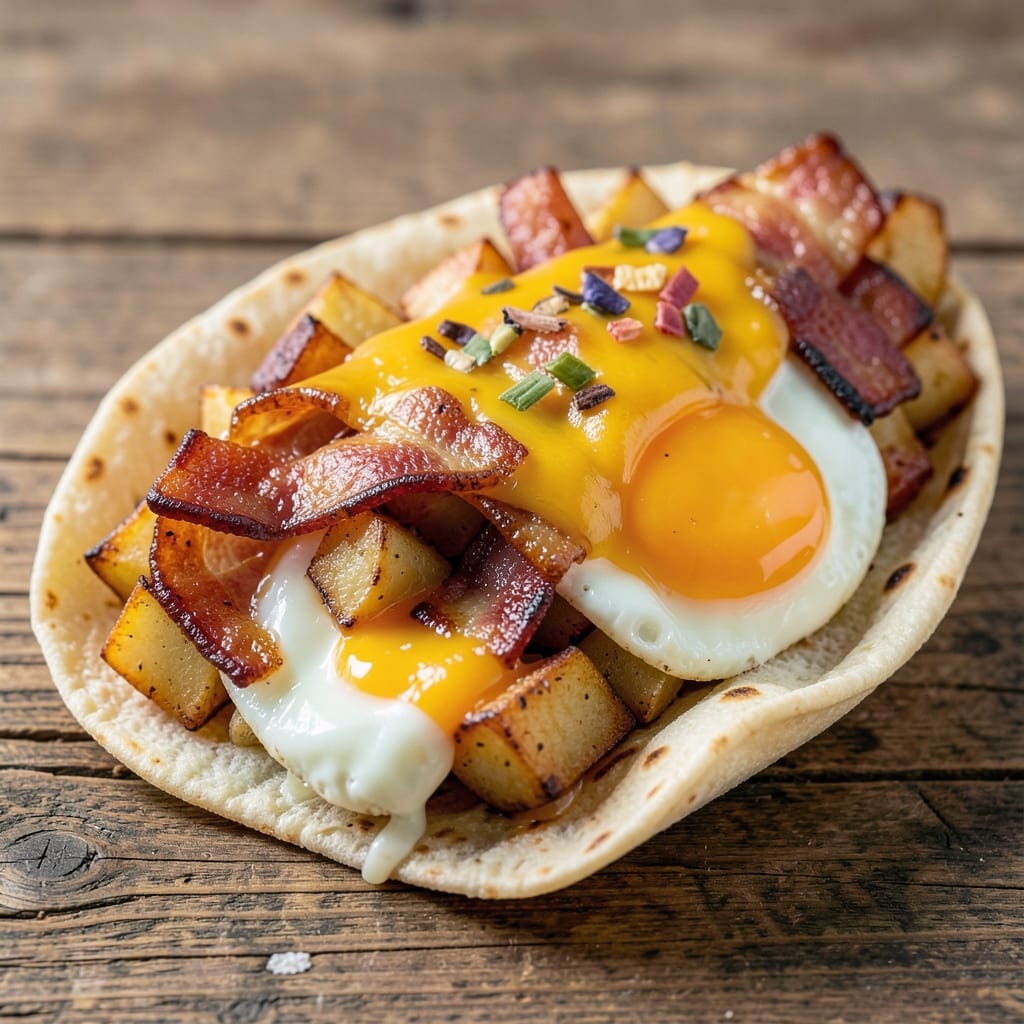 Bacon Egg and Potato Breakfast Burrito Recipe: Crispy Tortilla Wrapped in Smoky Cheese
