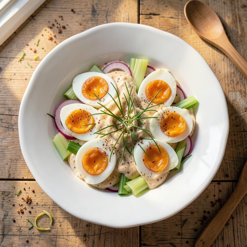 British Egg Salad Recipe: Crispy Celery and Mustard-Kissed Creaminess