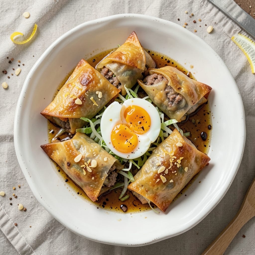 Crispy Fried Egg Rolls Recipe: Crunchy Wonton Shells With Runny Yolk Magic