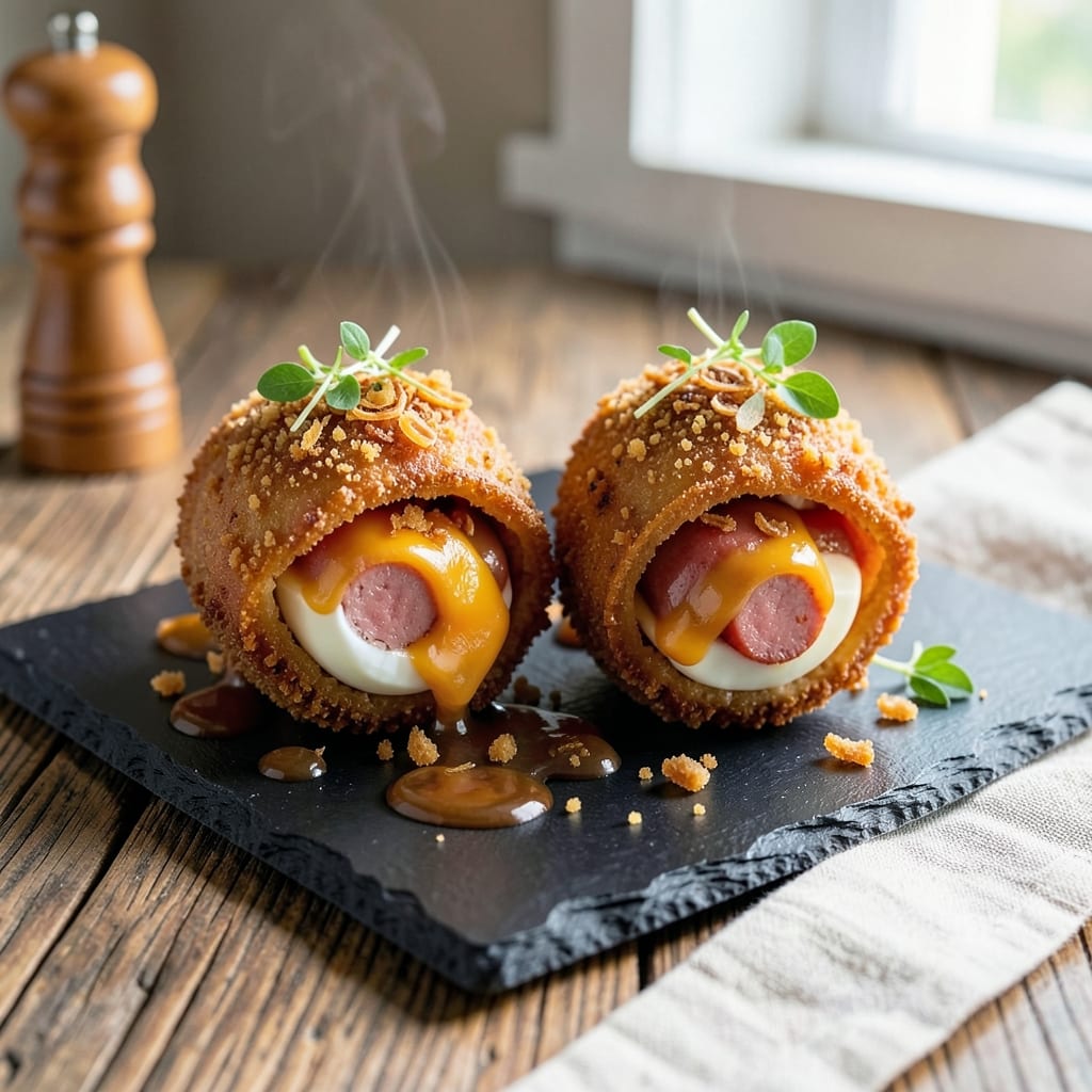 Cheese Scotch Eggs Recipe: Crispy Wonton Shells With Melty Cheese Hearts