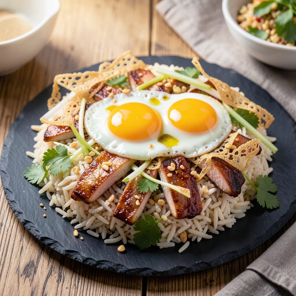 Chicken Egg Fried Rice Recipe UK: Crispy Wonton Bites with Silky Yolk Streaks