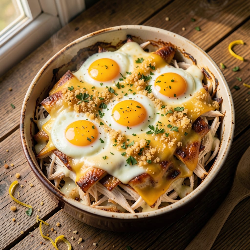Chicken and Egg Casserole Recipe: Crispy Top, Melty Cheese, One-Pan Magic