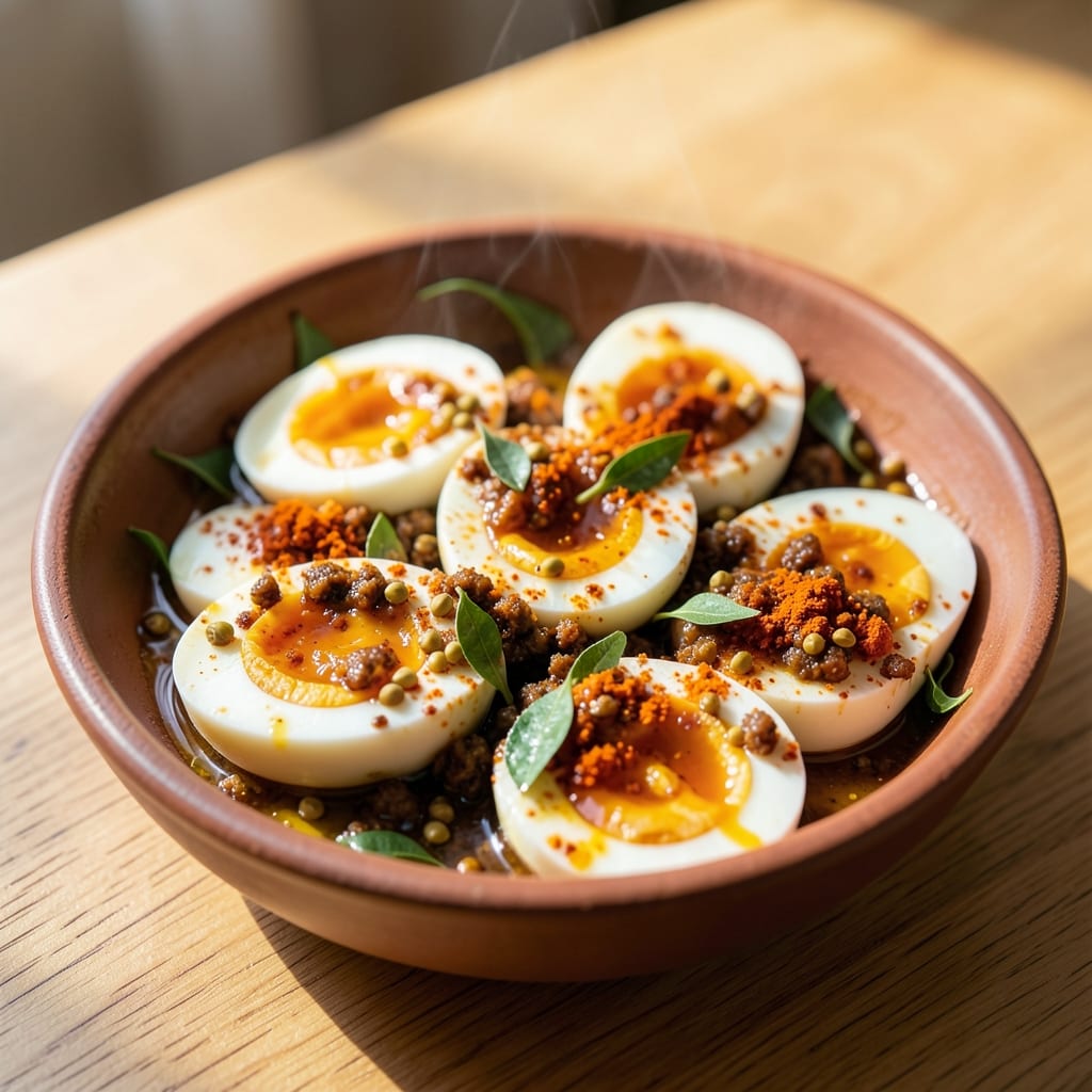 Boiled Egg Masala Fry Recipe: Crispy Spiced Shells With Runny Yolk Rivers