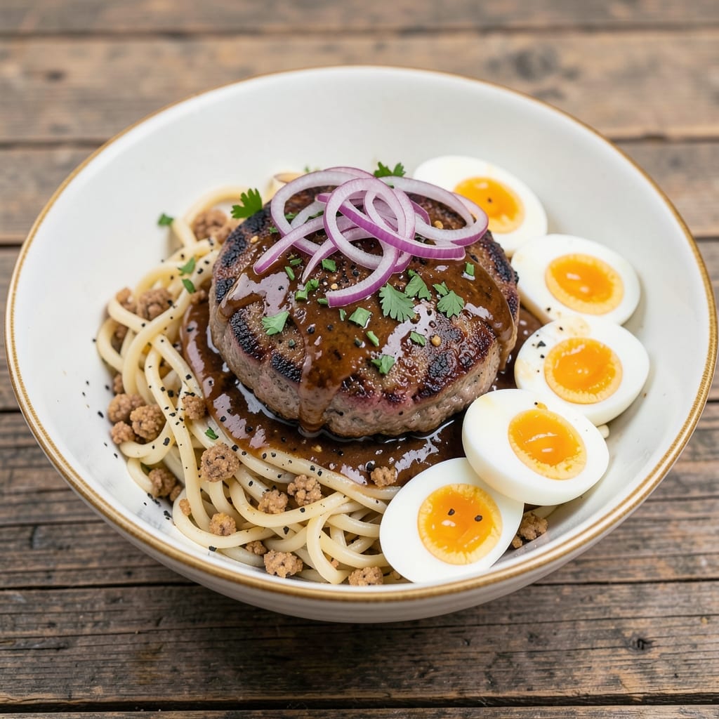 Burger and Egg Noodles Recipe: Crispy Patties and Silky Eggs in One Skillet