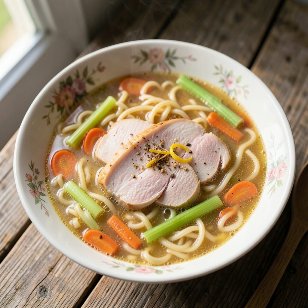Chicken Noodle Soup Recipe With Egg Noodles and Chicken Breast: Homestyle Warmth in 30 Minutes