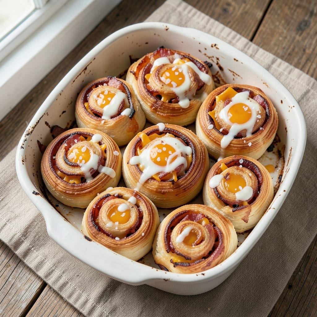 Baked Bacon, Egg, and Cheese Pinwheels Recipe: Flaky Layers and Smoky Crunch in 20 Minutes
