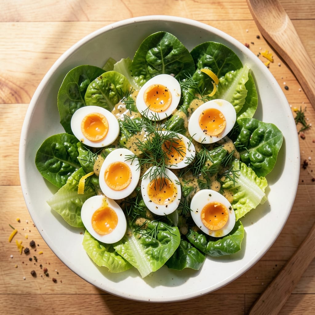 Egg and Lettuce Salad Recipe: Crunchy Herb-Packed Bites with Creamy Yolk Streaks