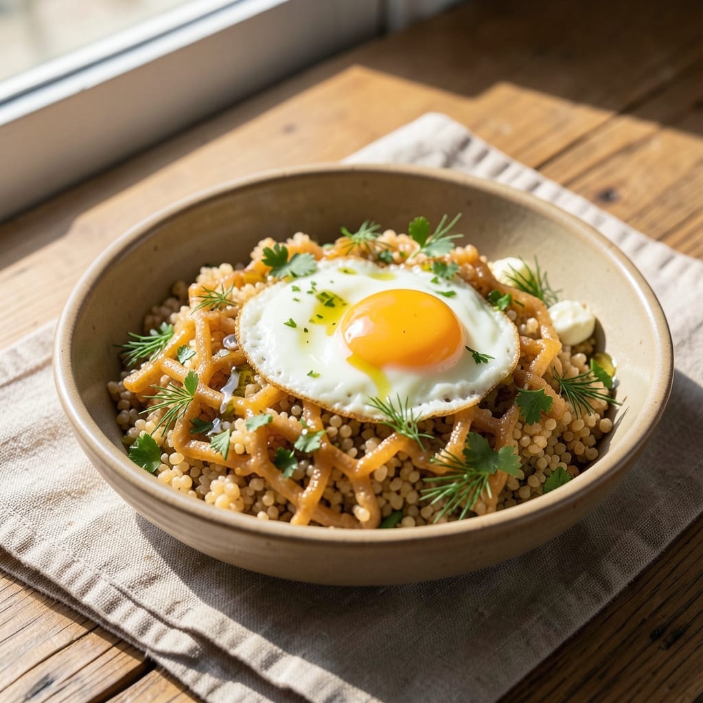 Couscous and Egg Recipe: Fluffy Grain and Silky Yolk Harmony