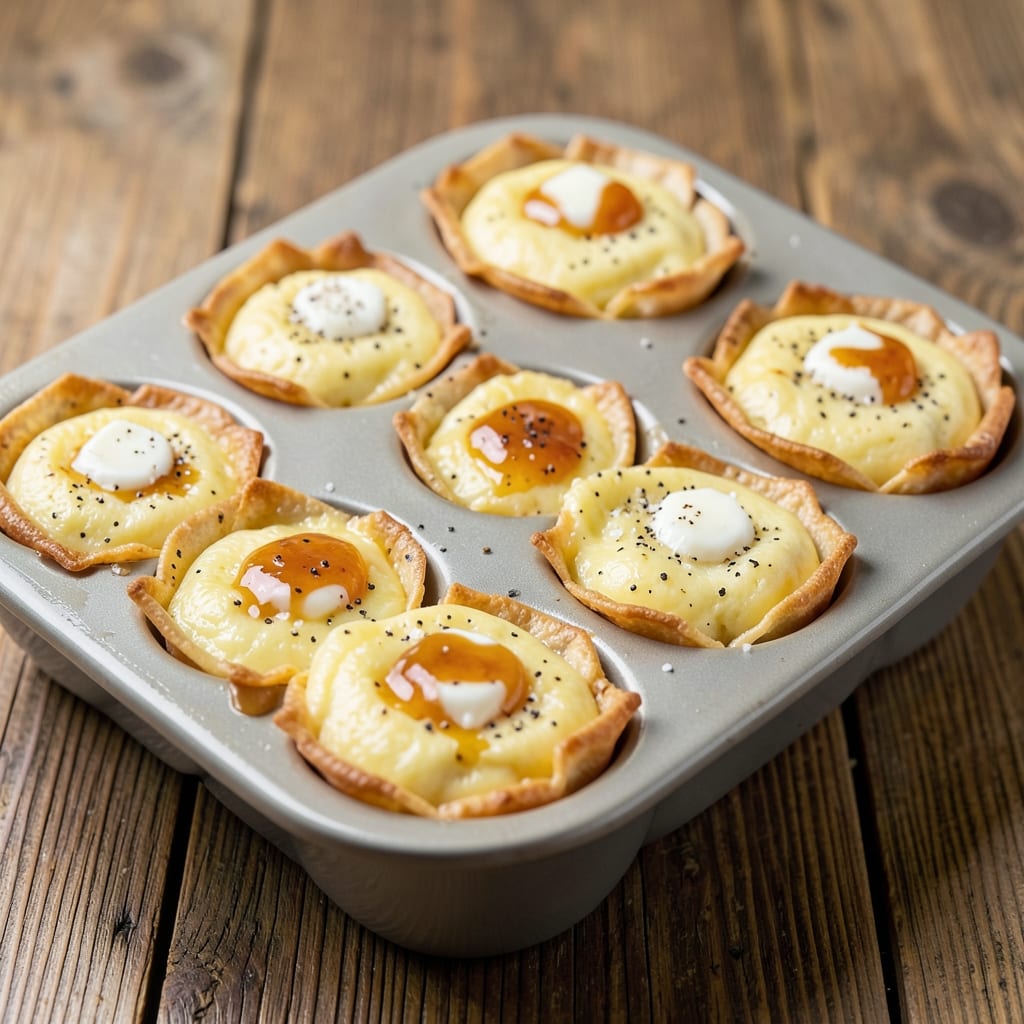 Basic Egg Muffin Recipe: Fluffy Yolk Rivers in Crispy Wonton Cups