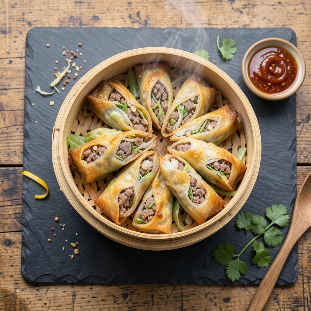 Chinese Egg Roll Recipe From Chinese Restaurant: Crispy Wonton Cups With Silky Egg Streaks