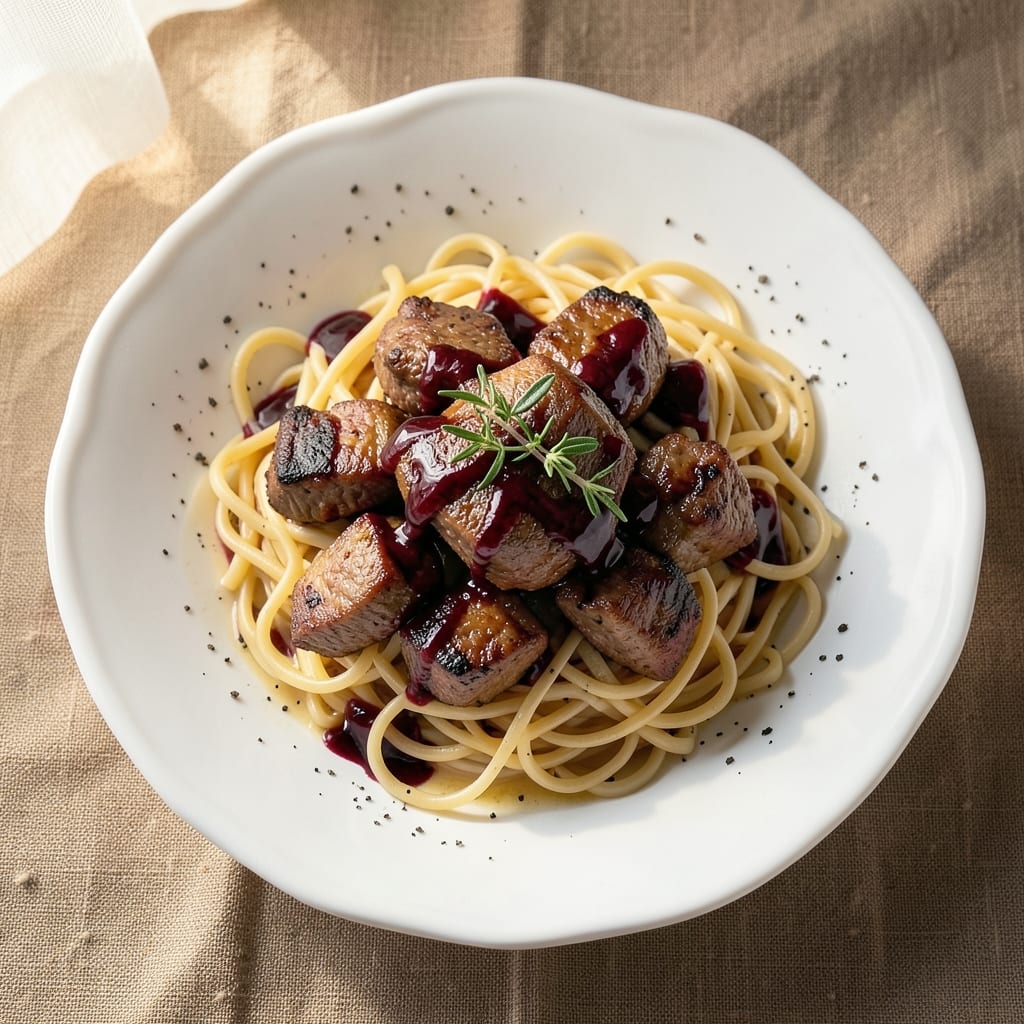 Beef Tips Over Egg Noodles Recipe: Savory Browned Bites with Silky Noodles