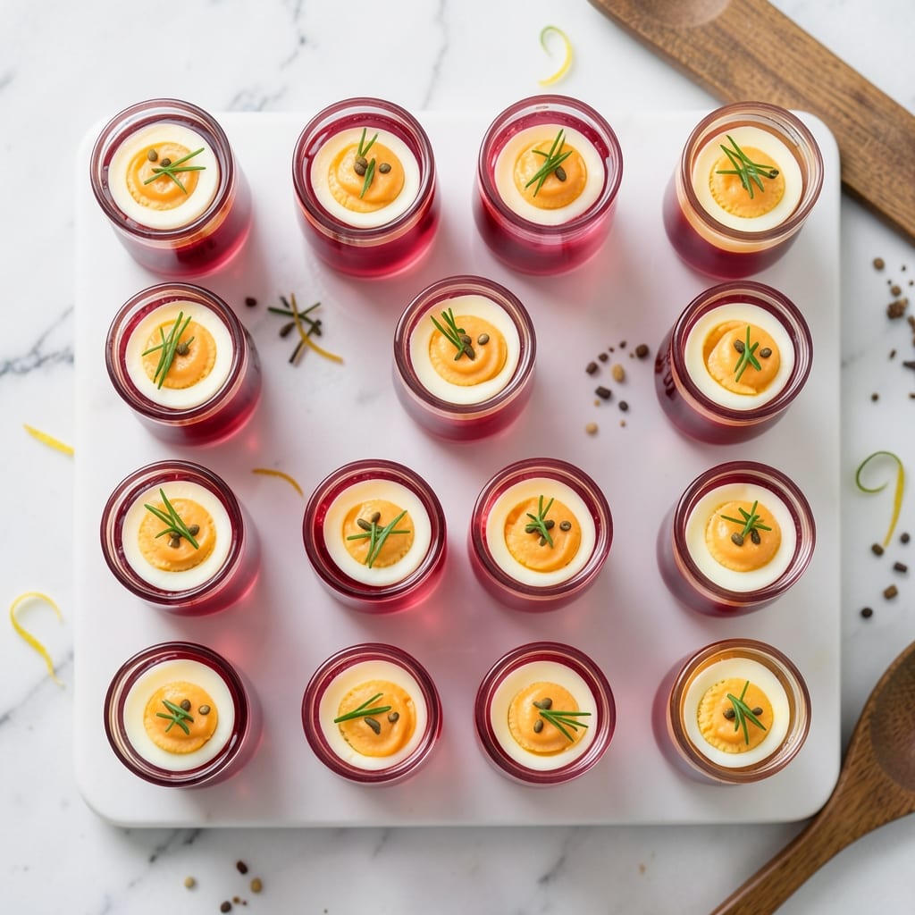 Deviled Egg Jello Shots Recipe: Boozy Bite-Sized Brunch Twist