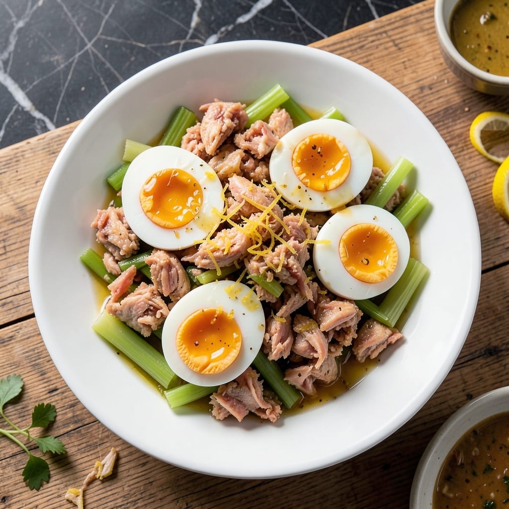 Crab and Egg Salad Recipe: Crunchy Celery and Herbed Yolk Bites