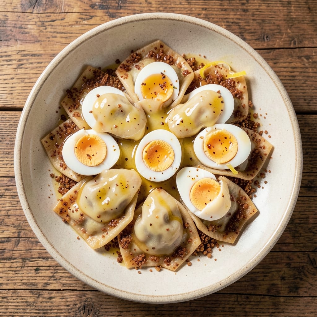 Boiled Egg Stuffing Recipe: Crispy Wonton Cups With Runny Yolk Rivers