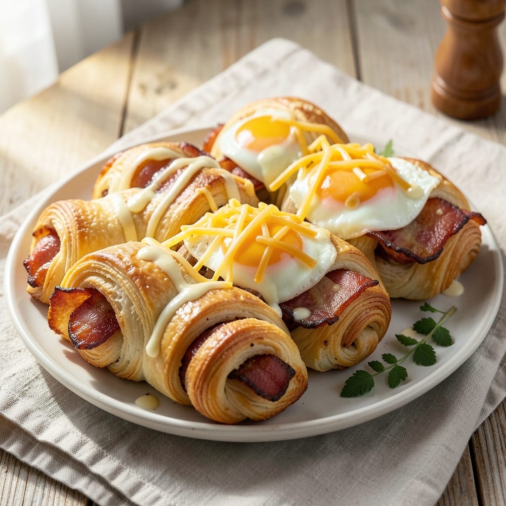 Bacon Egg Cheese Crescent Rolls Recipe: Flaky Layers with Runny Yolk Rivers